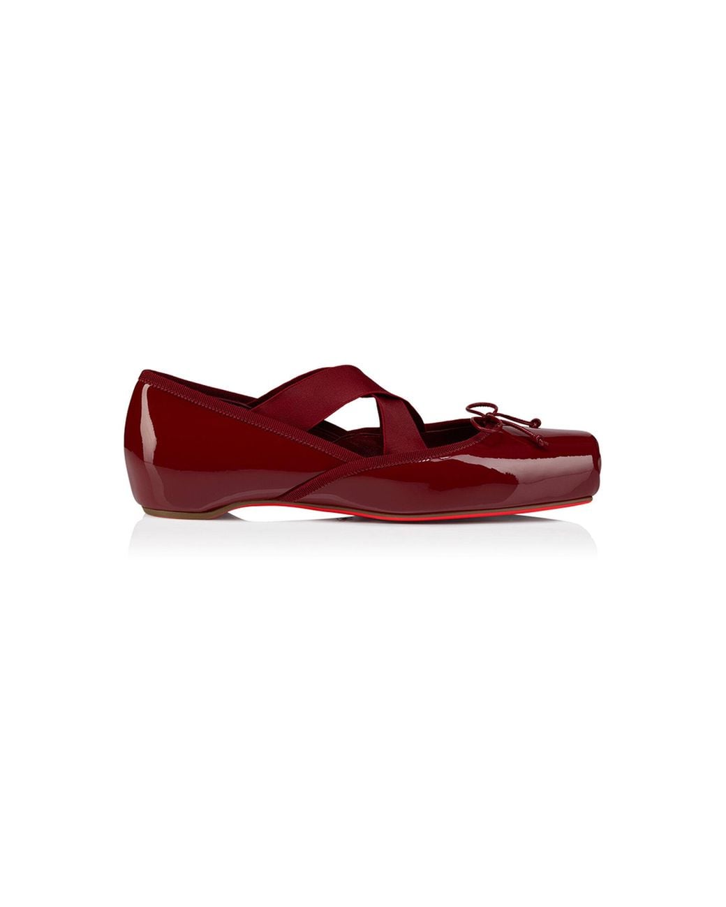 Christian Louboutin Red Cassiasticina Patent Leather Ballet Flats