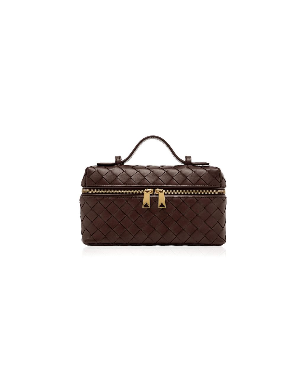 Bottega Veneta Brown Bang Bang Intrecciato Leather Vanity Case