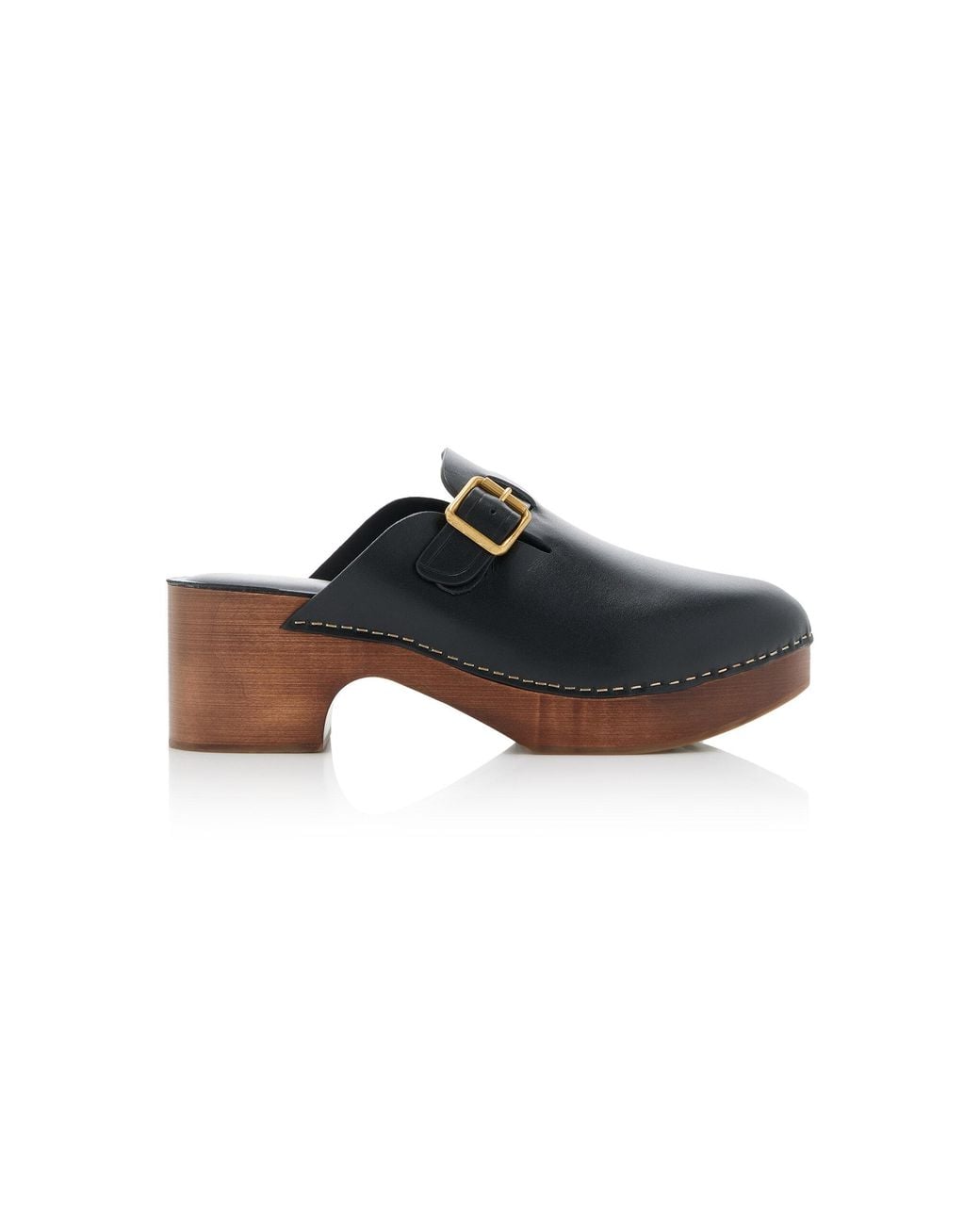 Golden Goose Deluxe Brand Black Buckle-detailed Leather Clogs