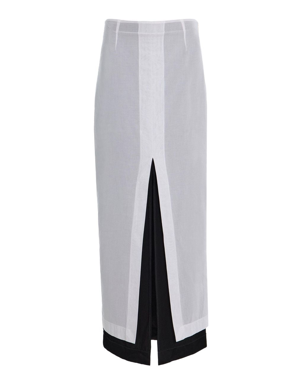 The Row White Ismara Layered Cotton Maxi Skirt