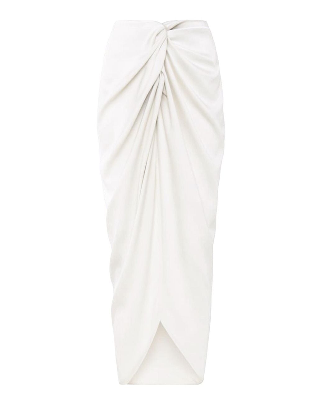 ANDRES OTALORA White Cairo Twist-Front Cotton-Poplin Midi Skirt