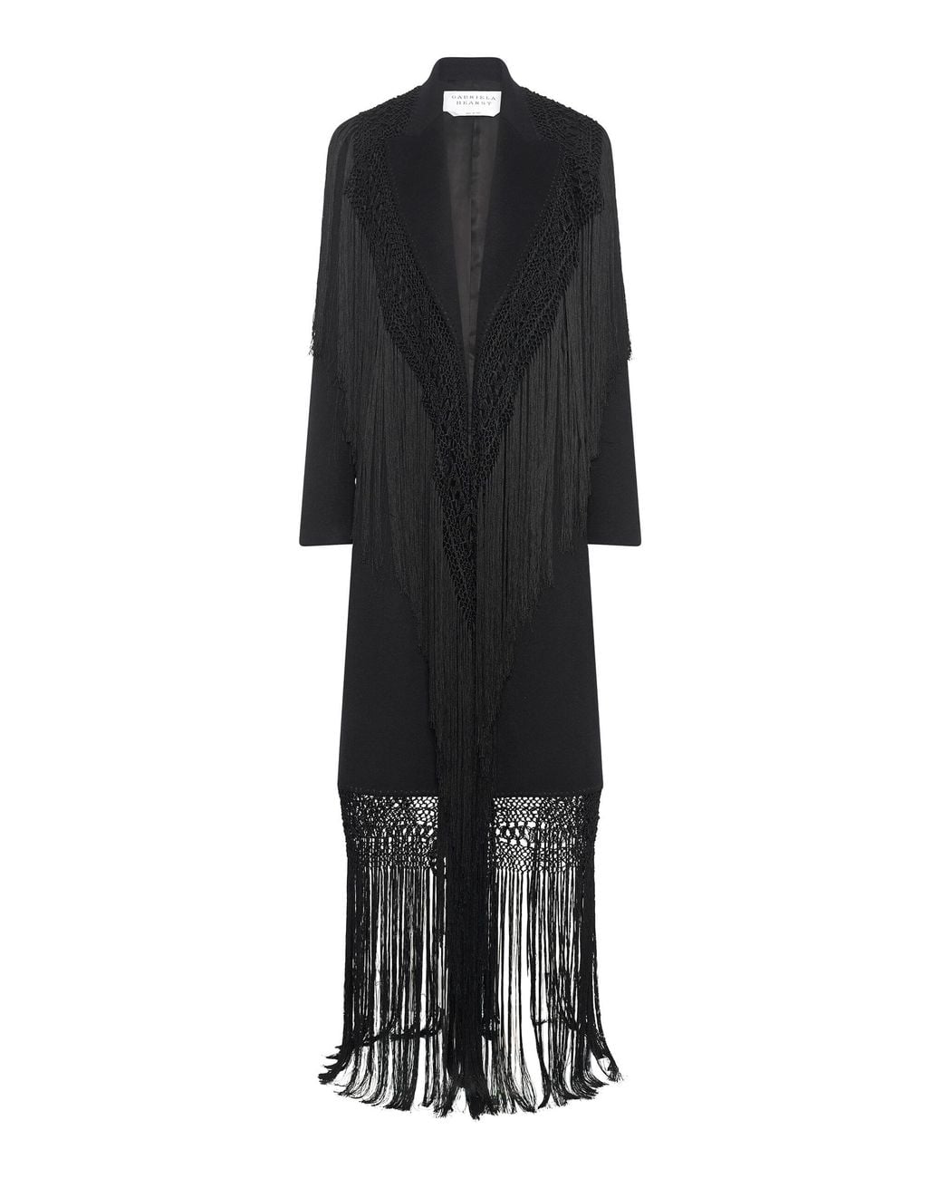 Gabriela Hearst Black Mcaffrey Embroidered Recycled-Cashmere Coat