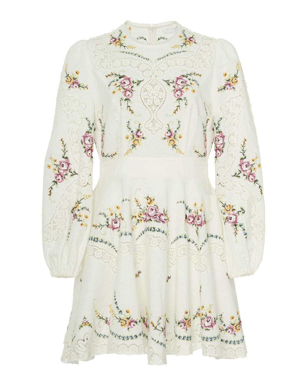 Zimmermann Allia Cotton And Linen Minidress in White Lyst Canada