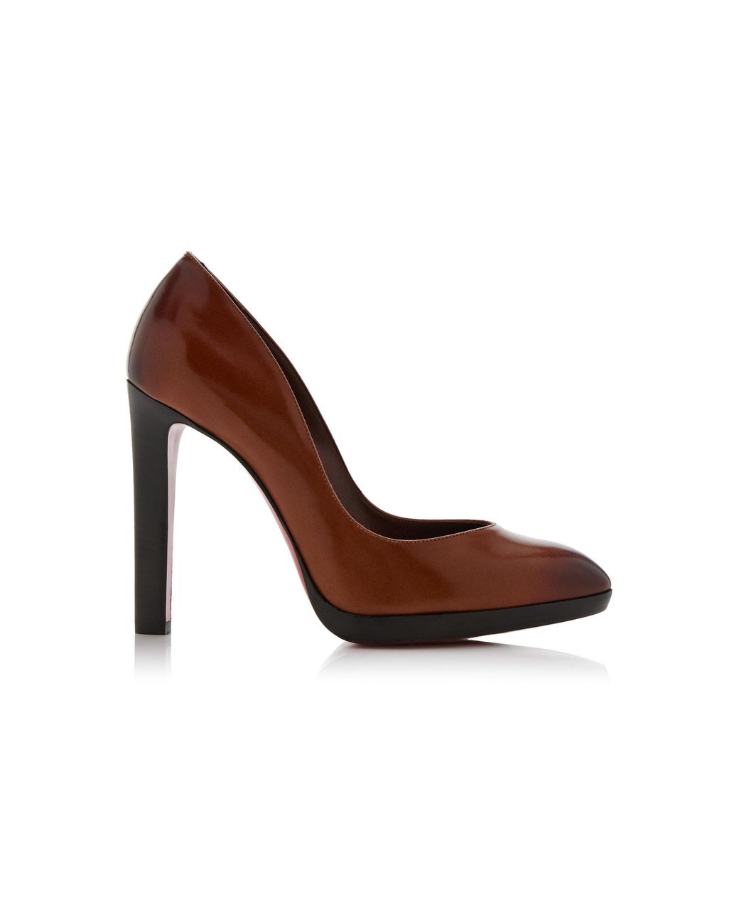 Christian Louboutin Brown Fannylove Alta 120Mm Leather Pumps