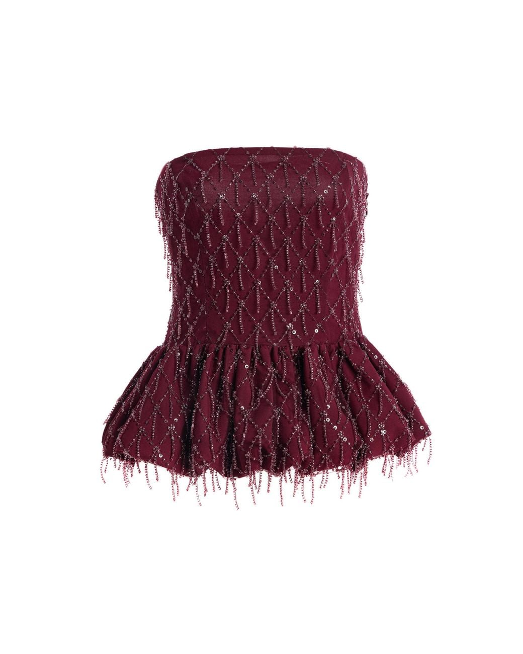 ROTATE BIRGER CHRISTENSEN Red Bubble Sequined Top