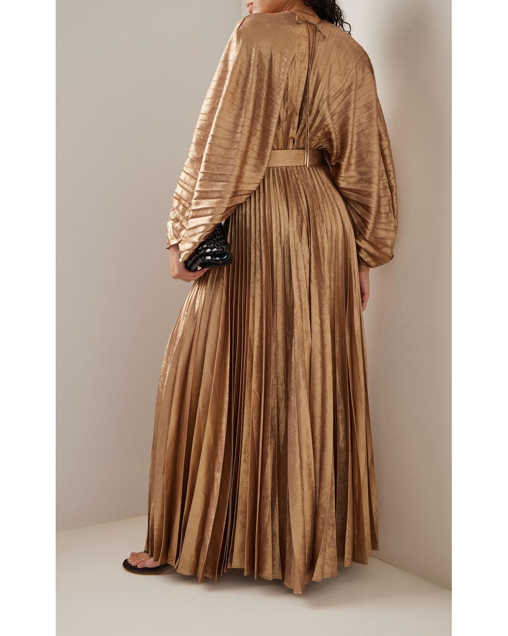 acler westover long-sleeve v-neck belted pleated maxi dress Westover Dress by Acler for Hire