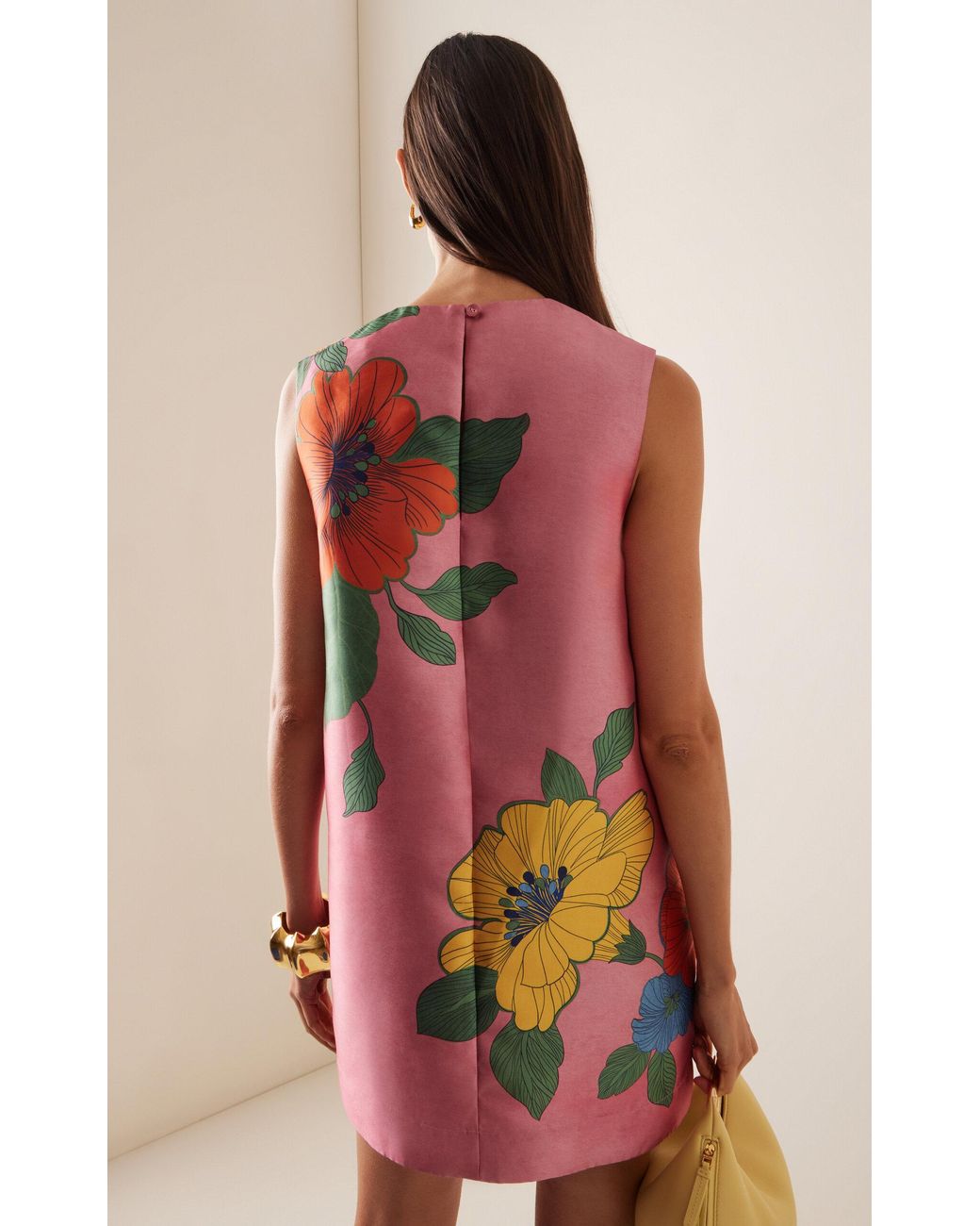almais exclusive piato floral-satin mini shift dress ALMAIS Exclusive Piato Floral-satin Mini Shift Dress in Pink