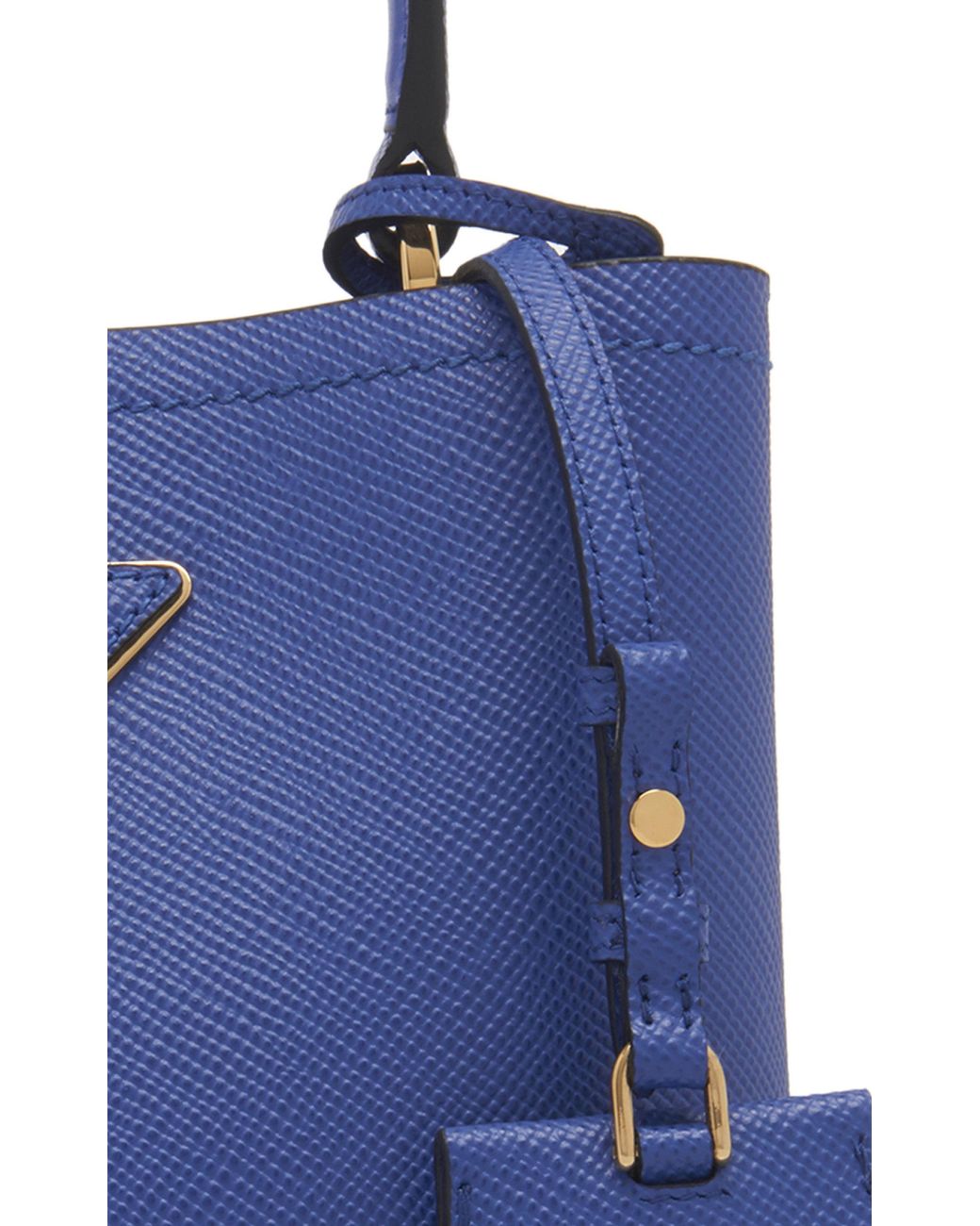 Prada Small Saffiano Leather Double Bucket Bag in Blue Lyst