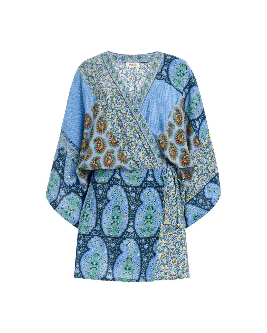 BOTEH Onda Silk Robe Dress in Blue Lyst UK