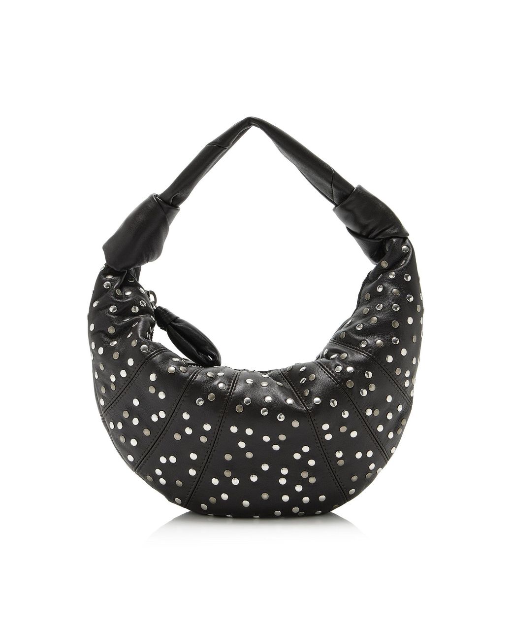 Lemaire Black Mini Fortune Croissant Studded Leather Hobo Bag