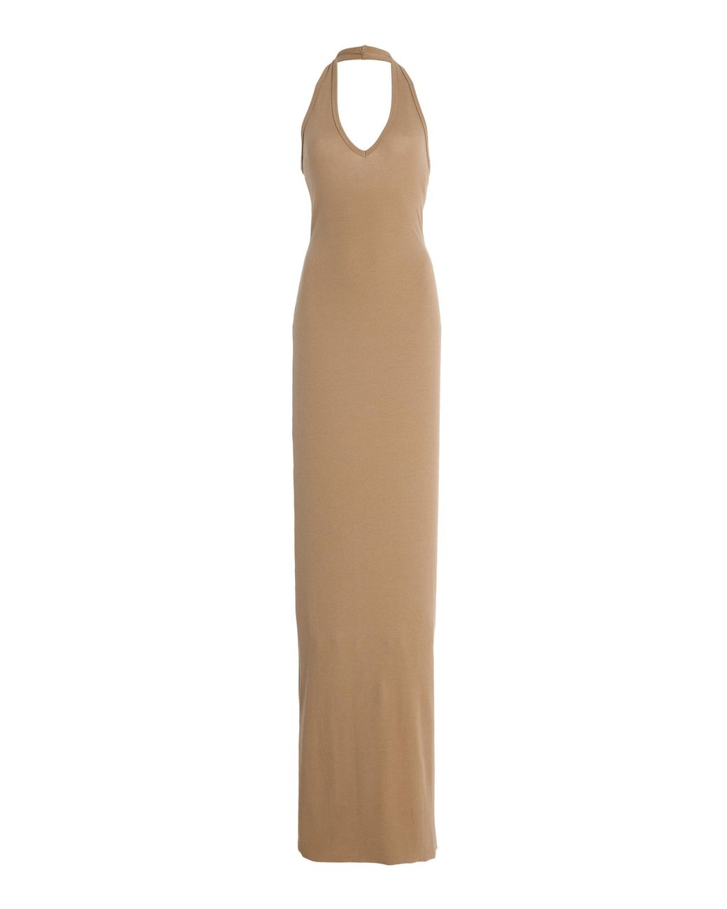 ÉTERNE Natural Stretch Cotton-Modal Maxi Halter Dress