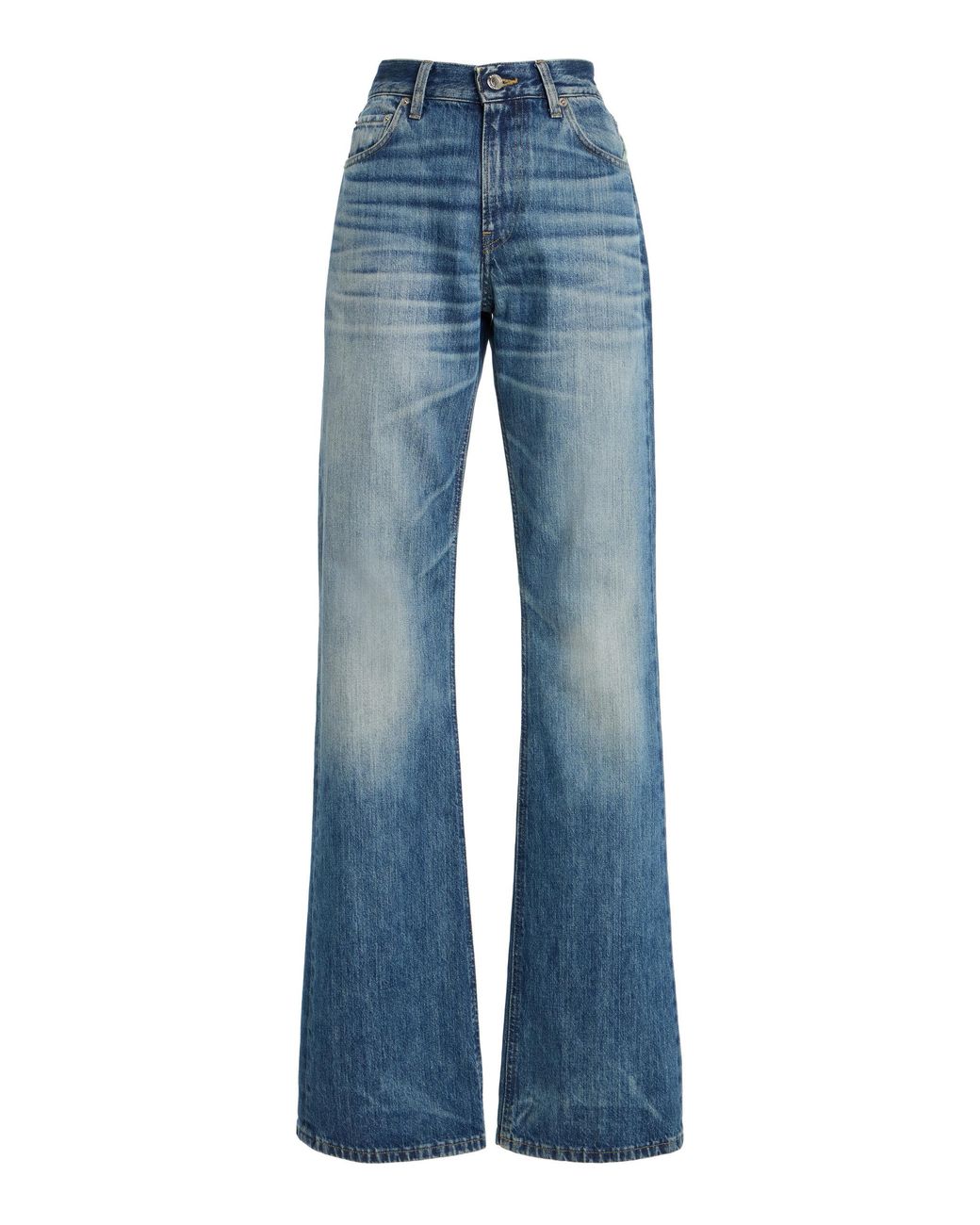 Haikure Blue Flora Rigid High-Rise Flared Jeans