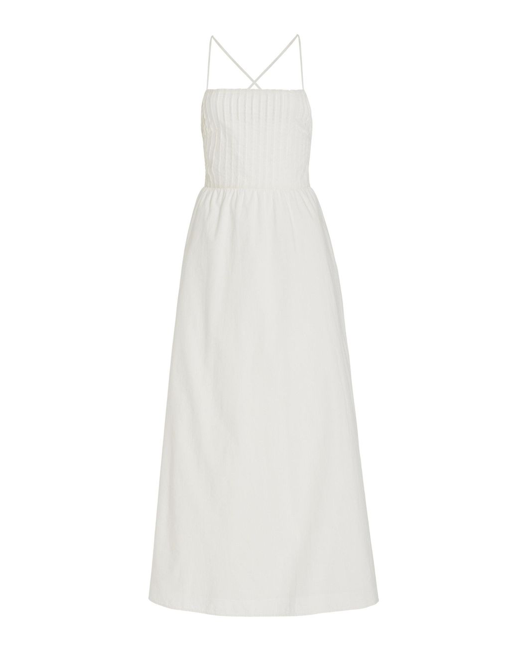Posse Kenzie Open-back Cotton Maxi Dress in White