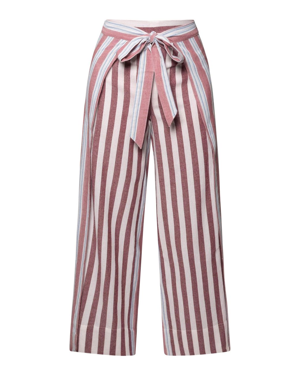Coniglio Palm Beach Red Two-Panel Striped Cotton Wide-Leg Pants