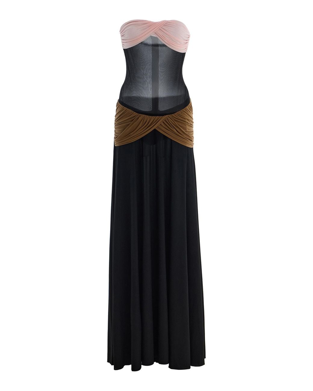 Burc Akyol Black Ruched Jersey Midi Dress