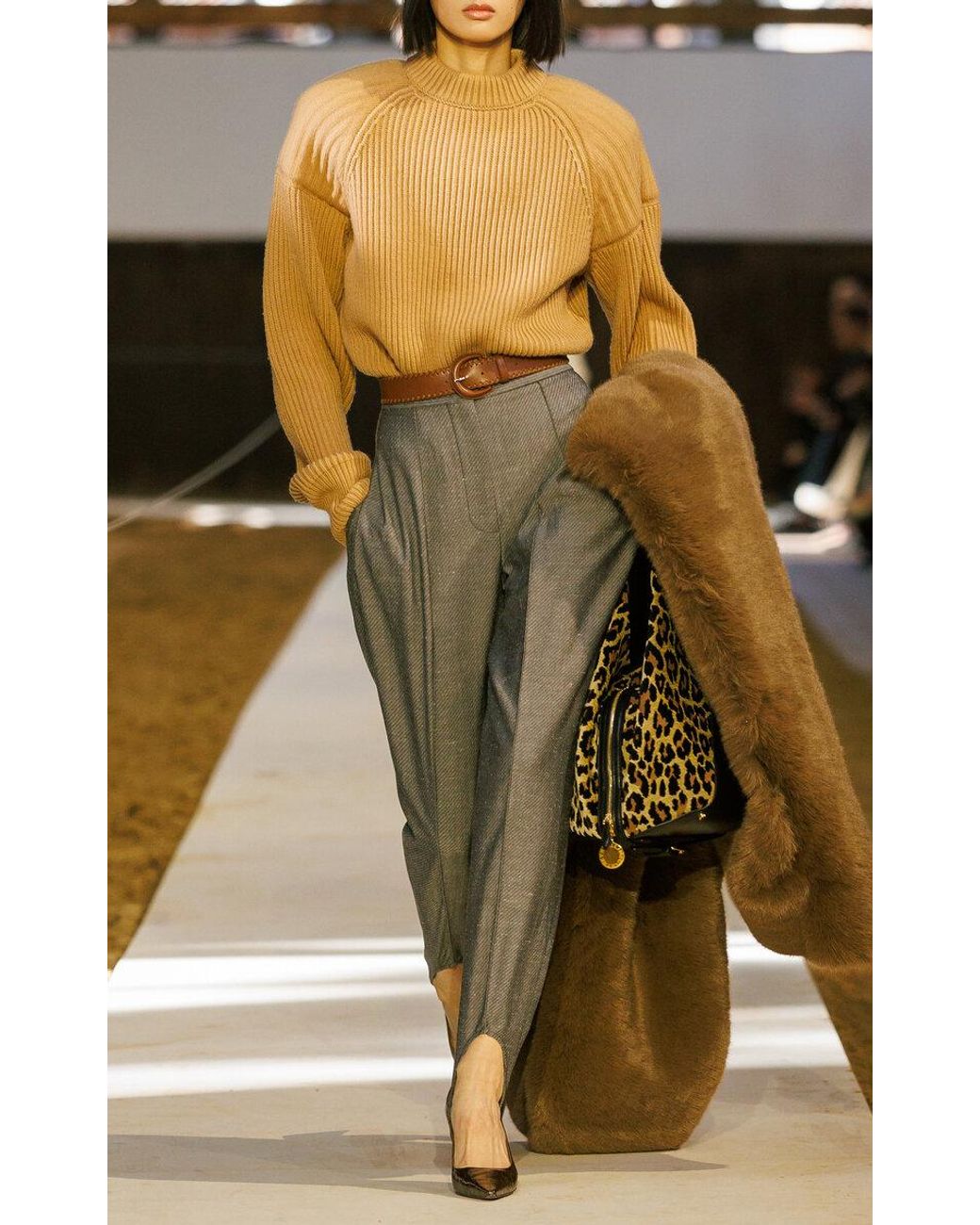Stella McCartney Gray Wool-Blend Twill Stirrup Pants