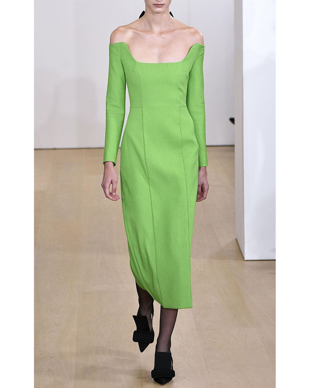 emilia wickstead green dress Stacy Satin Dress (Lime) Small main image 1
