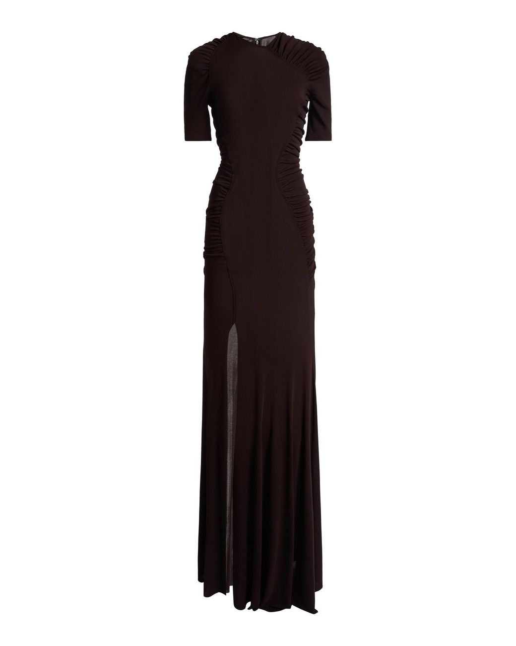 Victoria Beckham Black Gathered Crepe Jersey Gown