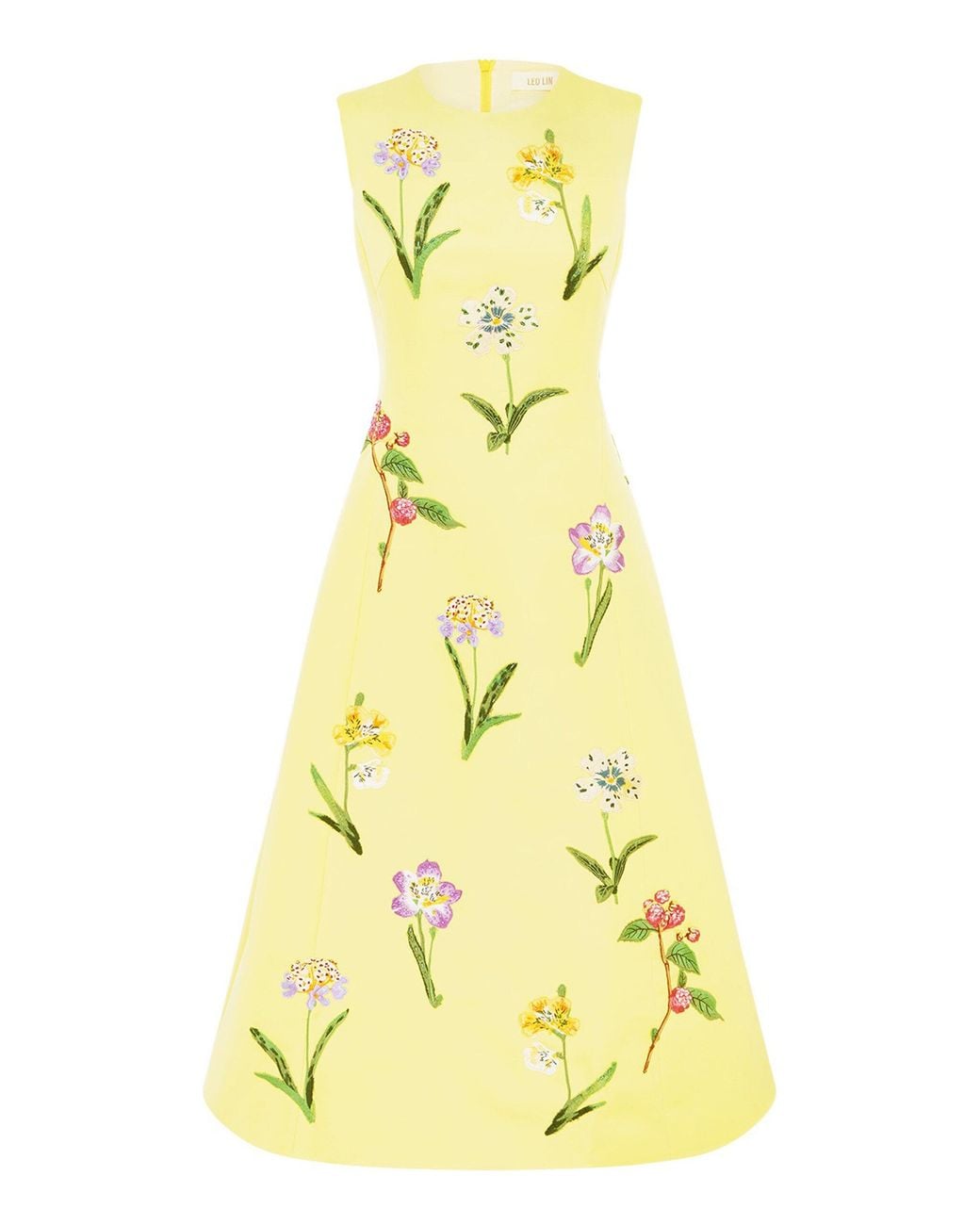 LEO LIN Cleo Midi Dress - Wild Flower In Sorbet Yellow