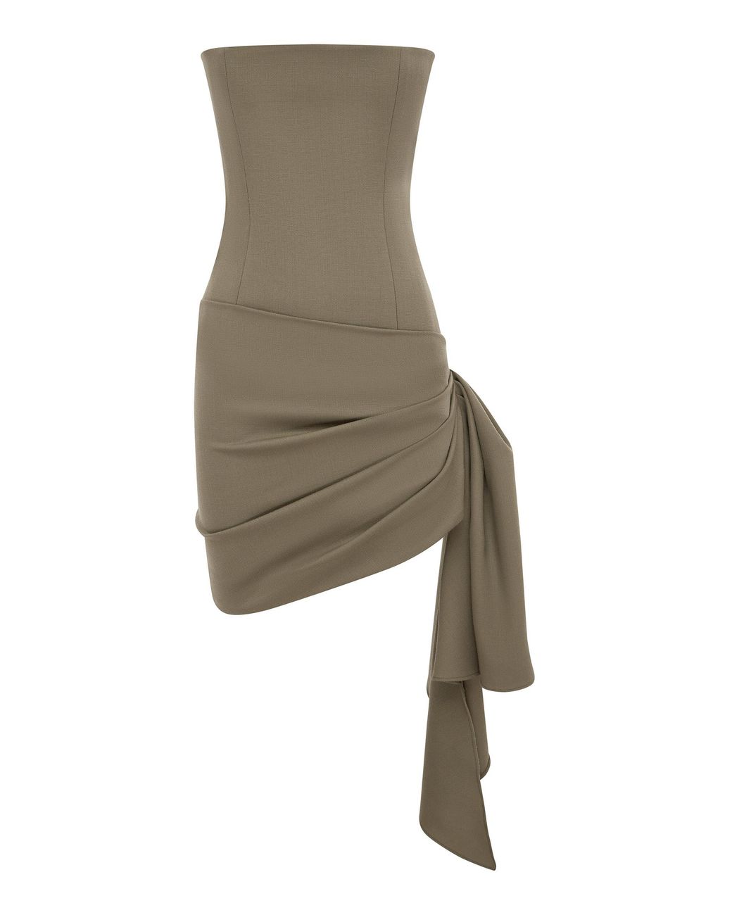Alex Perry Natural Draped Wool Mini Dress
