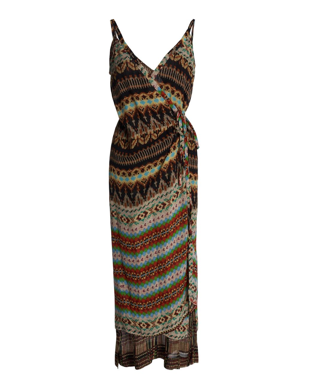 Dries Van Noten Multicolor Deloria Draped Midi Dress