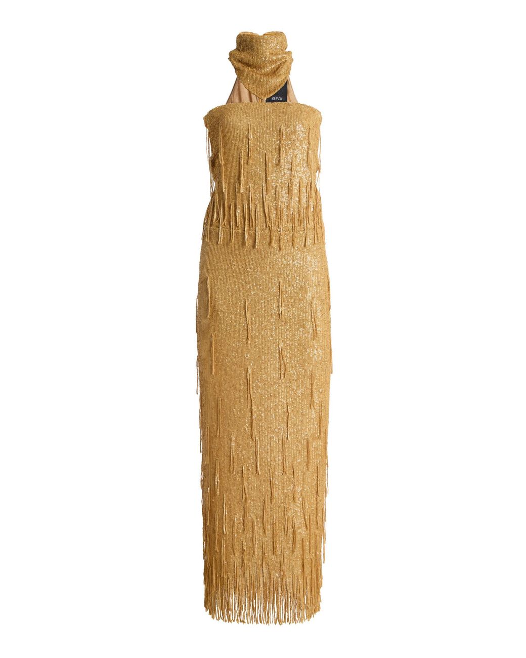 Bevza Metallic Exclusive Sunbeams Sequined Maxi Dress