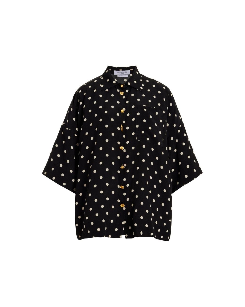 Franchise Black Exclusive Zaoua Polka-dot Deadstock-silk Shirt