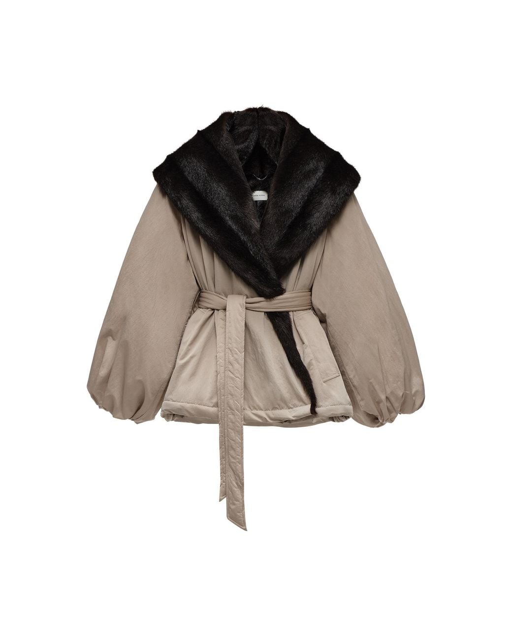 Magda Butrym Black Plush-Trimmed Nylon Puff Jacket