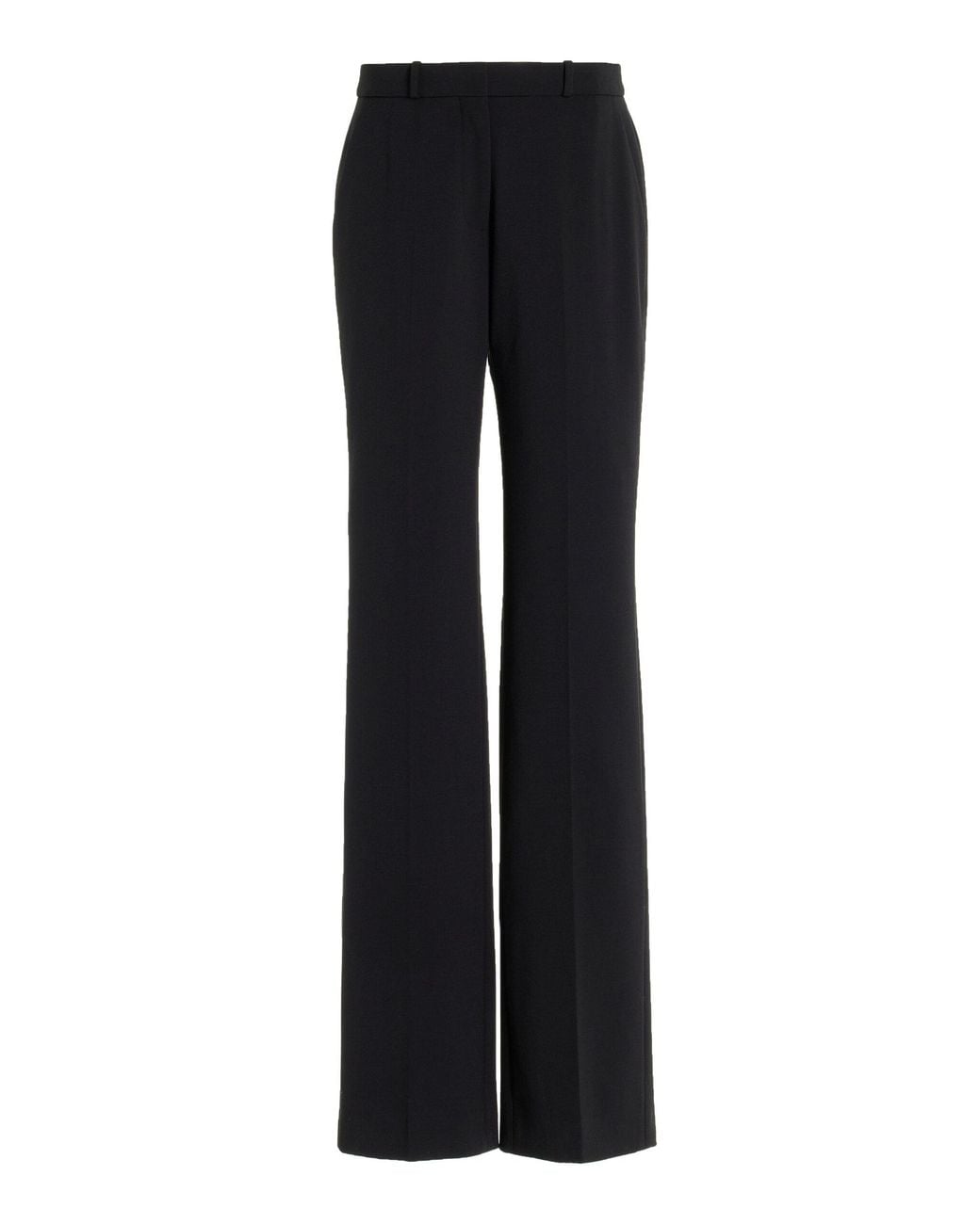 Del Core Black Slim Wool-blend Straight-leg Cigarette Pants