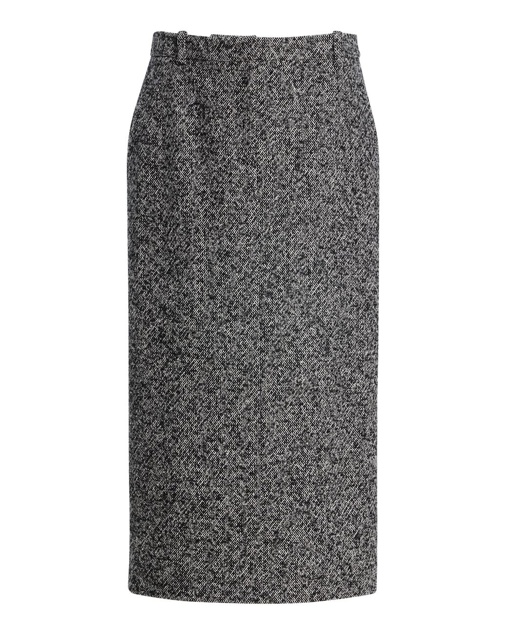 Michael Kors Gray Mid-Rise Cotton-Blend Midi Skirt