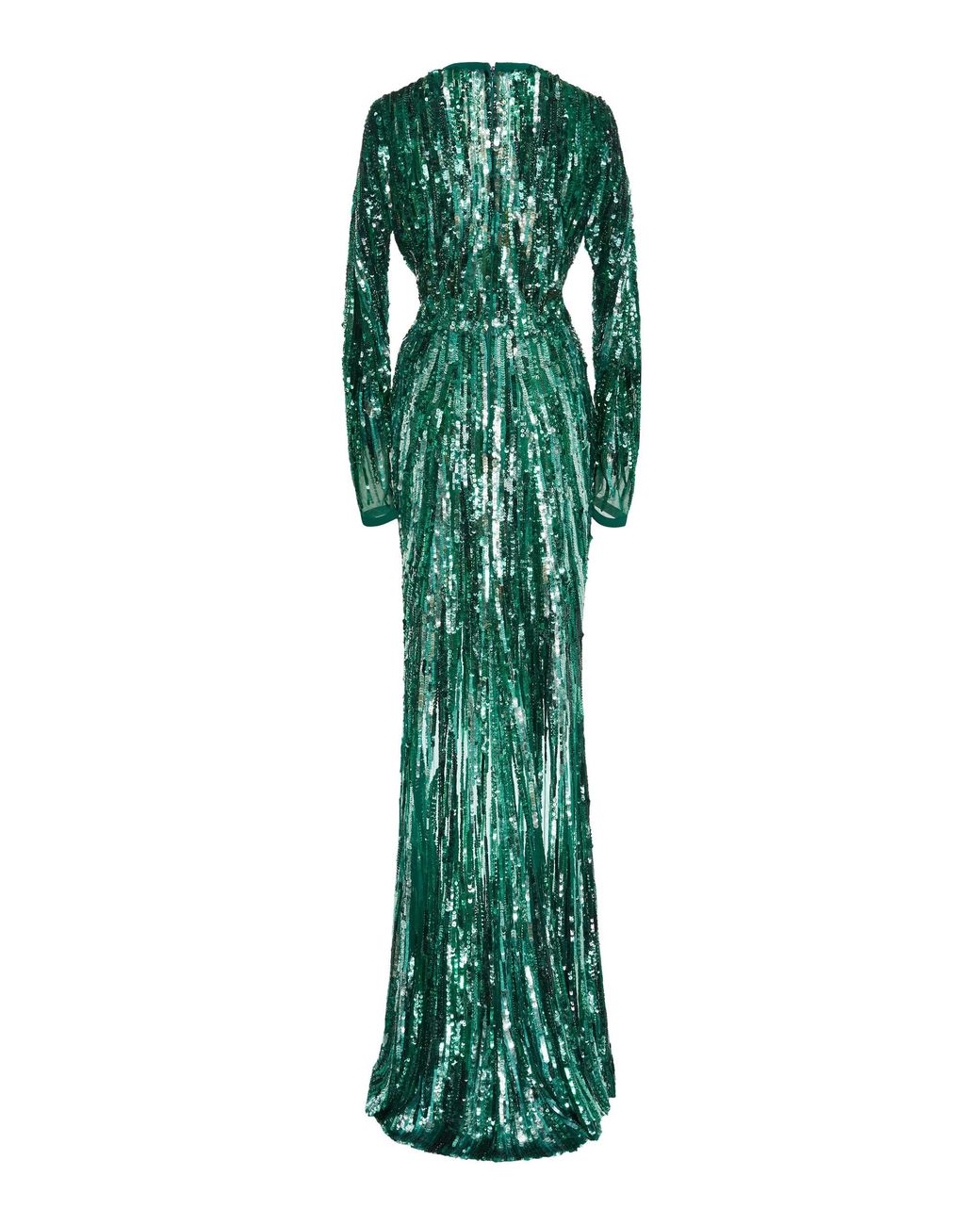 elie saab green sequin dress Elie Saab bead-embellished Maxi Dress | Green
