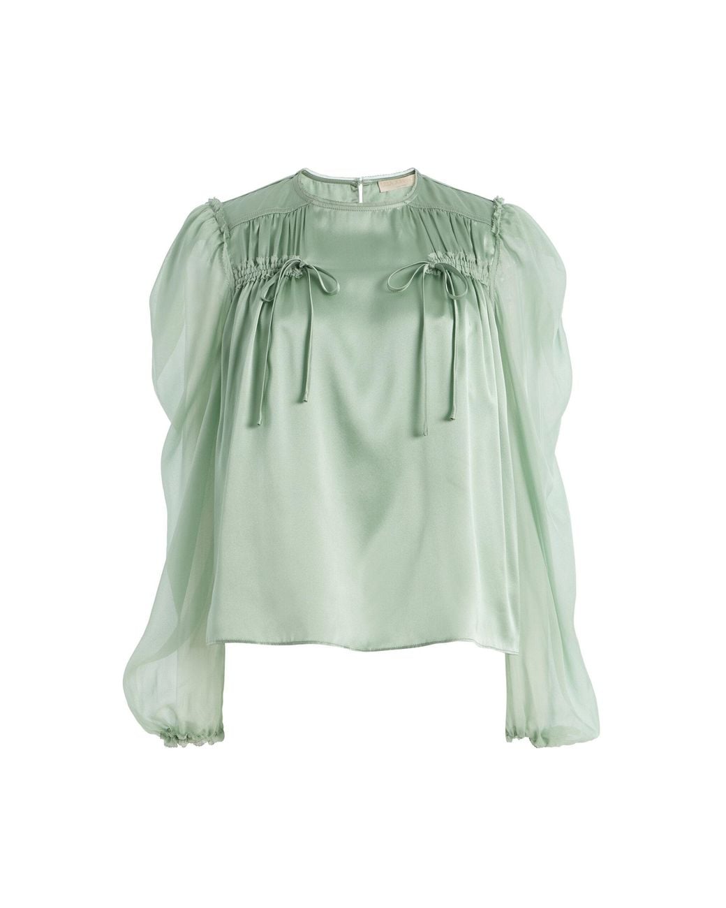Ulla Johnson Green Odette Silk Tassel Top