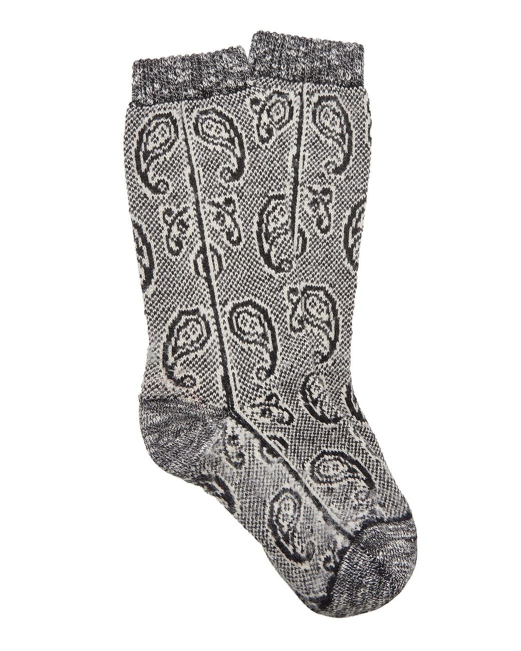 Dries Van Noten Gray Paisley-Jacquard Wool Socks