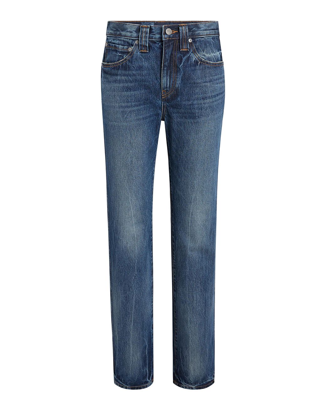 Khaite Blue Farley Mid-Rise Straight-Leg Jeans