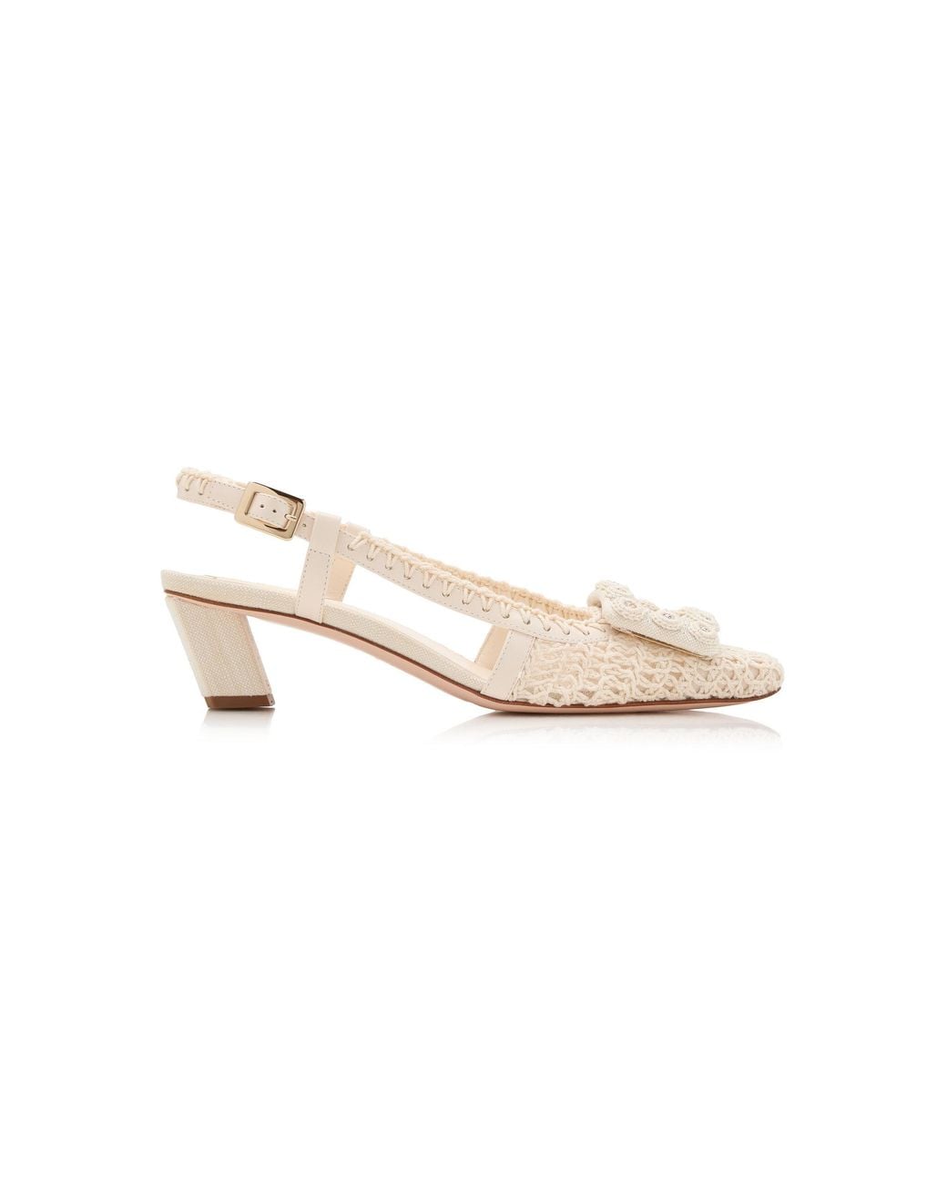 Roger Vivier White Belle Vivier Crocheted Pumps