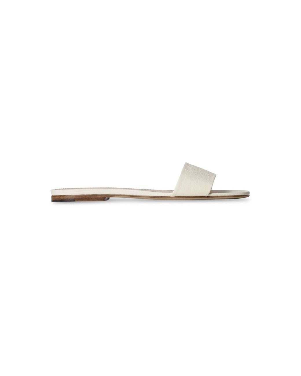 The Row White Ann Leather Slides
