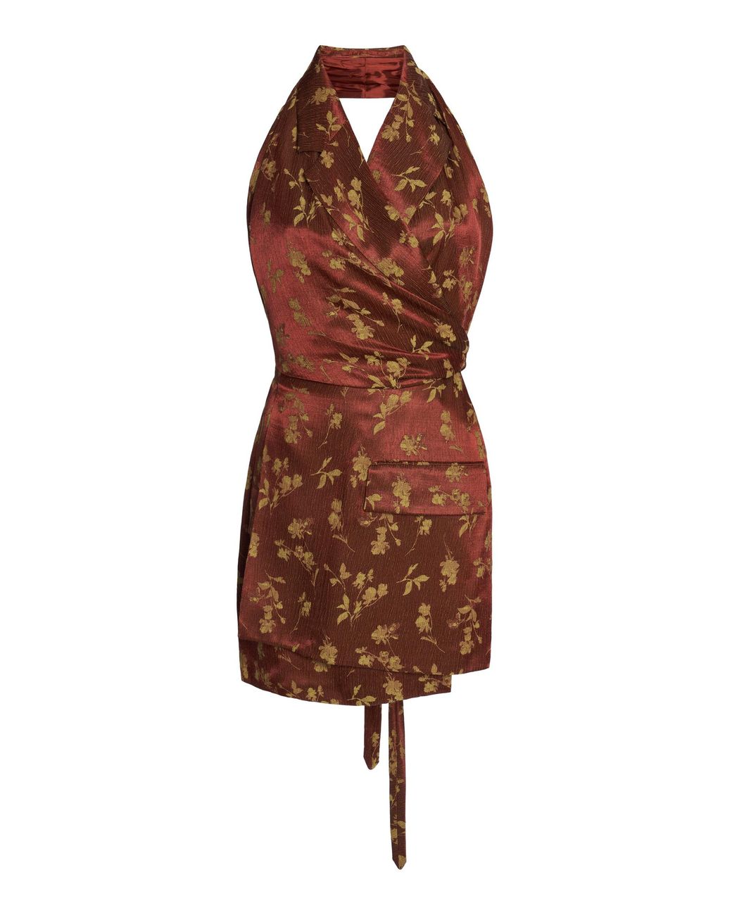 Dries Van Noten Brown Geline Draped Satin Vest
