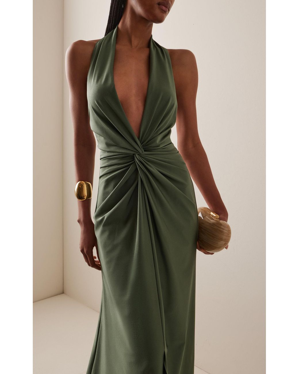 ANDRES OTALORA Mendra Gathered Jersey Maxi Dress in Green for Men | Lyst  Australia