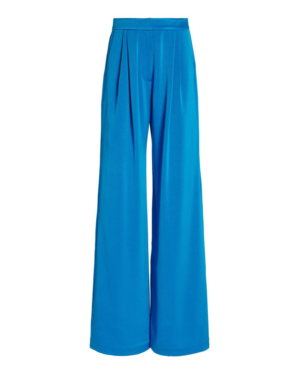 Alex Perry Hutton Pleated Satin-crepe Wide-leg Pants in Blue | Lyst