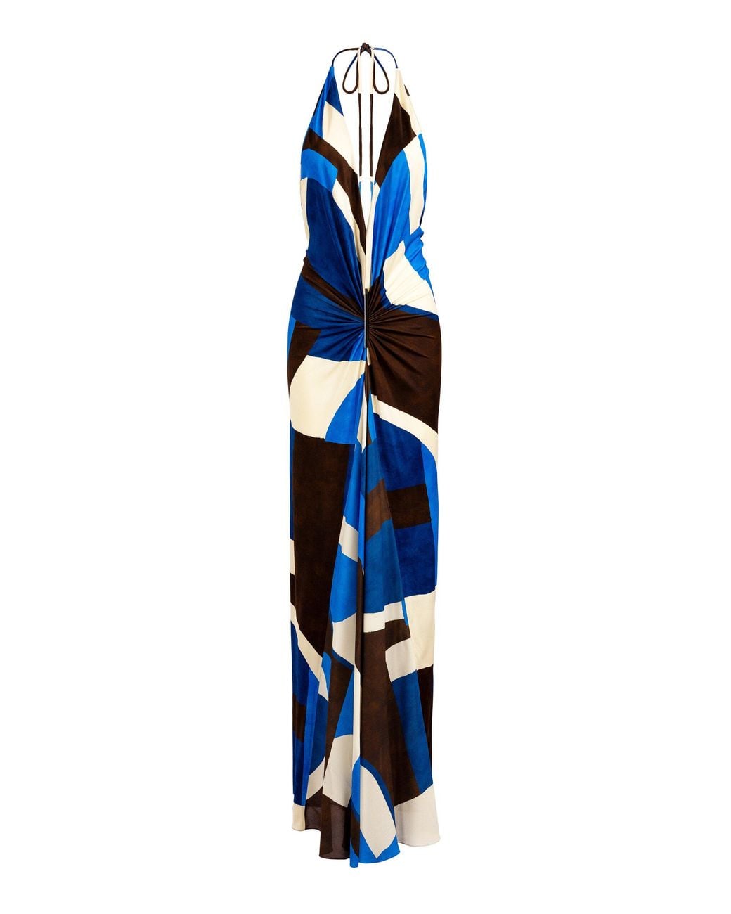 Silvia Tcherassi Blue Malek Halter Maxi Dress