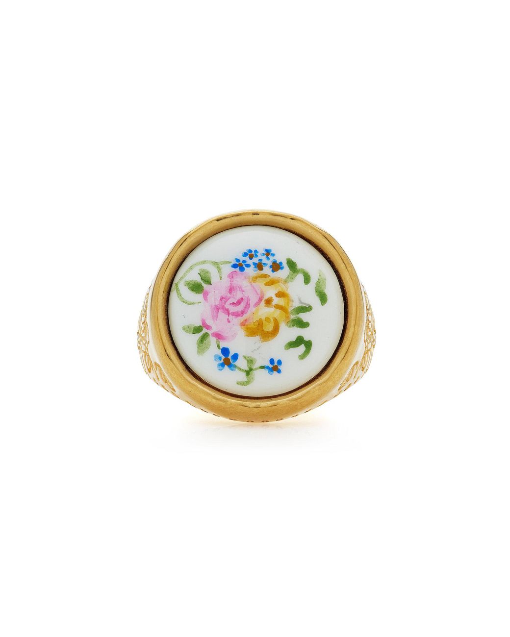 Chloé Blue Enamel Brass Signet Ring