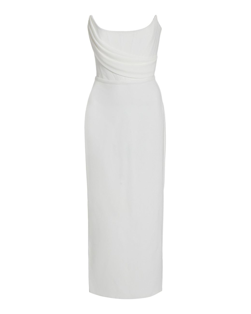 Alex Perry Exclusive Ryland Draped Stretch Crepe Strapless Midi Dress ...