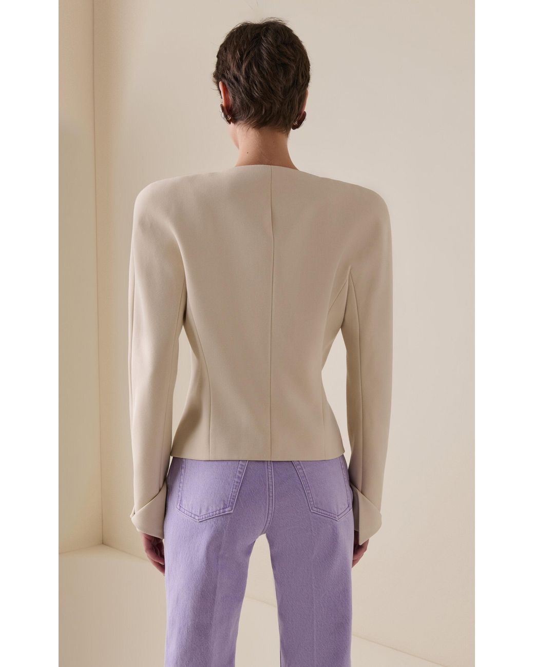 Chloé Natural Single-Breasted Wool Jacket