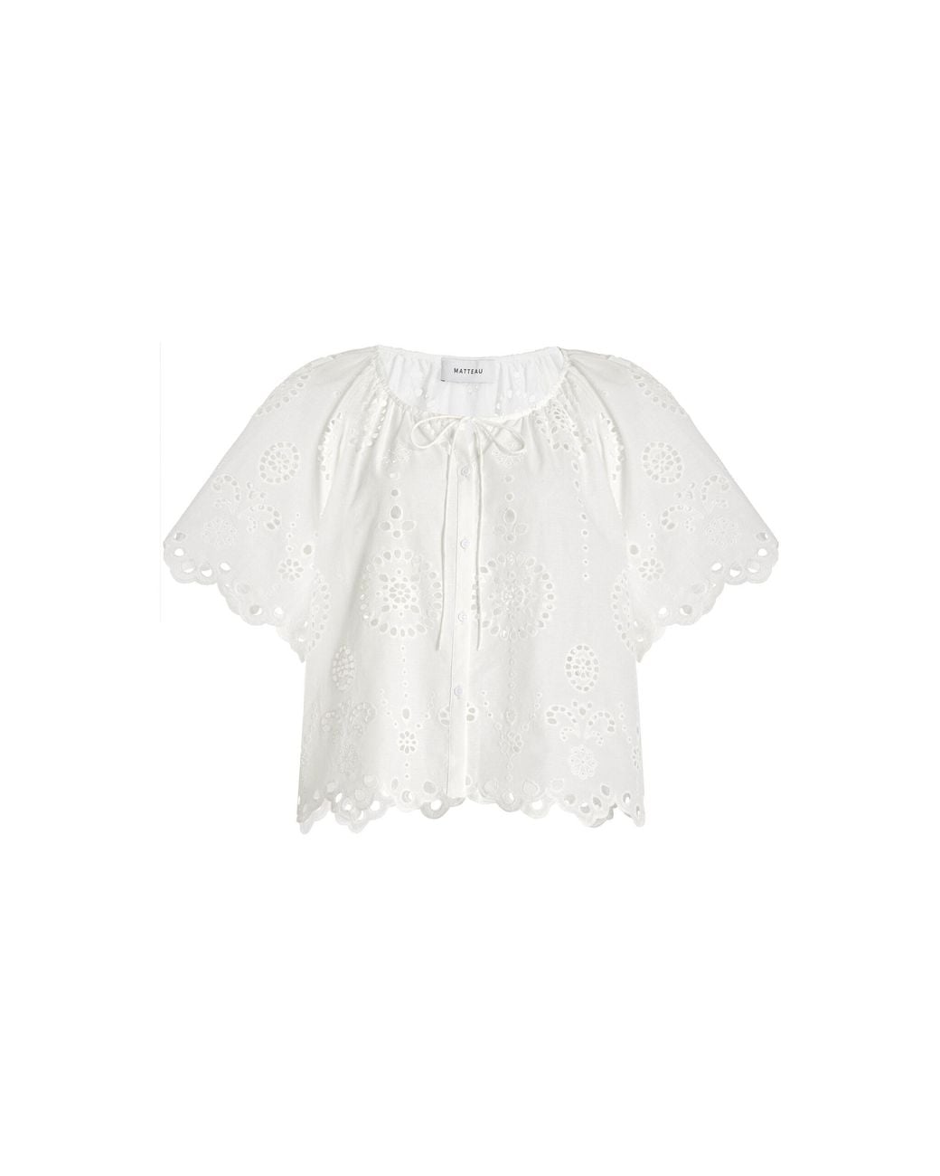 Matteau White Broderie Anglaise Cotton Blouse