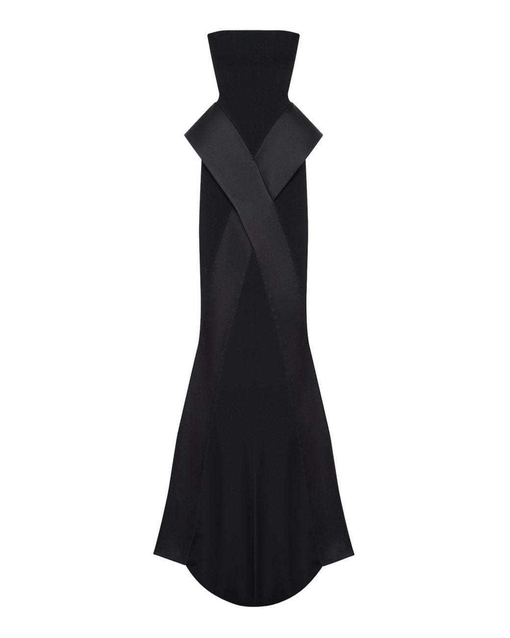 BALYKINA Black Nora Sculptural Cady Maxi Dress