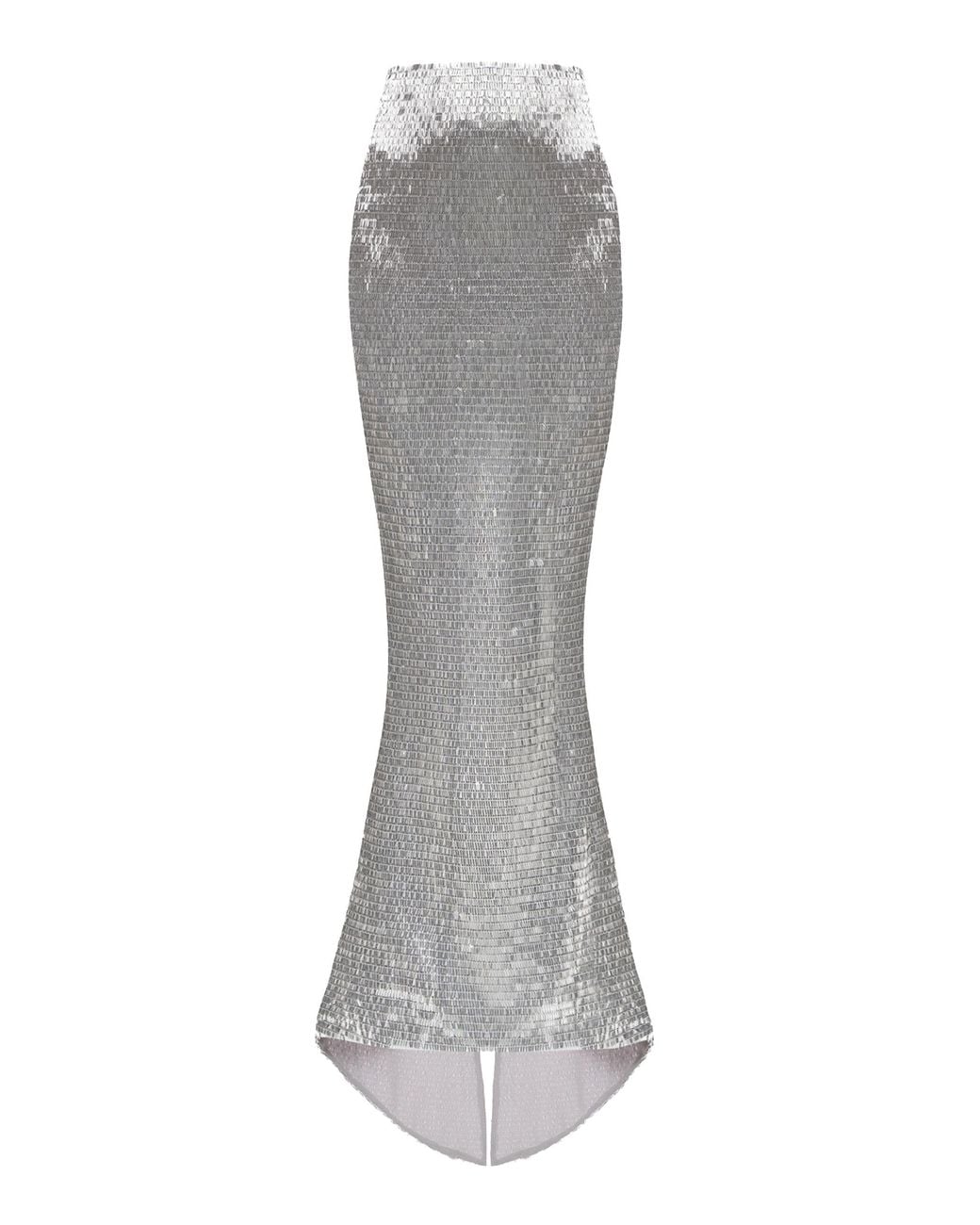 BALYKINA Gray Sequined Maxi Skirt