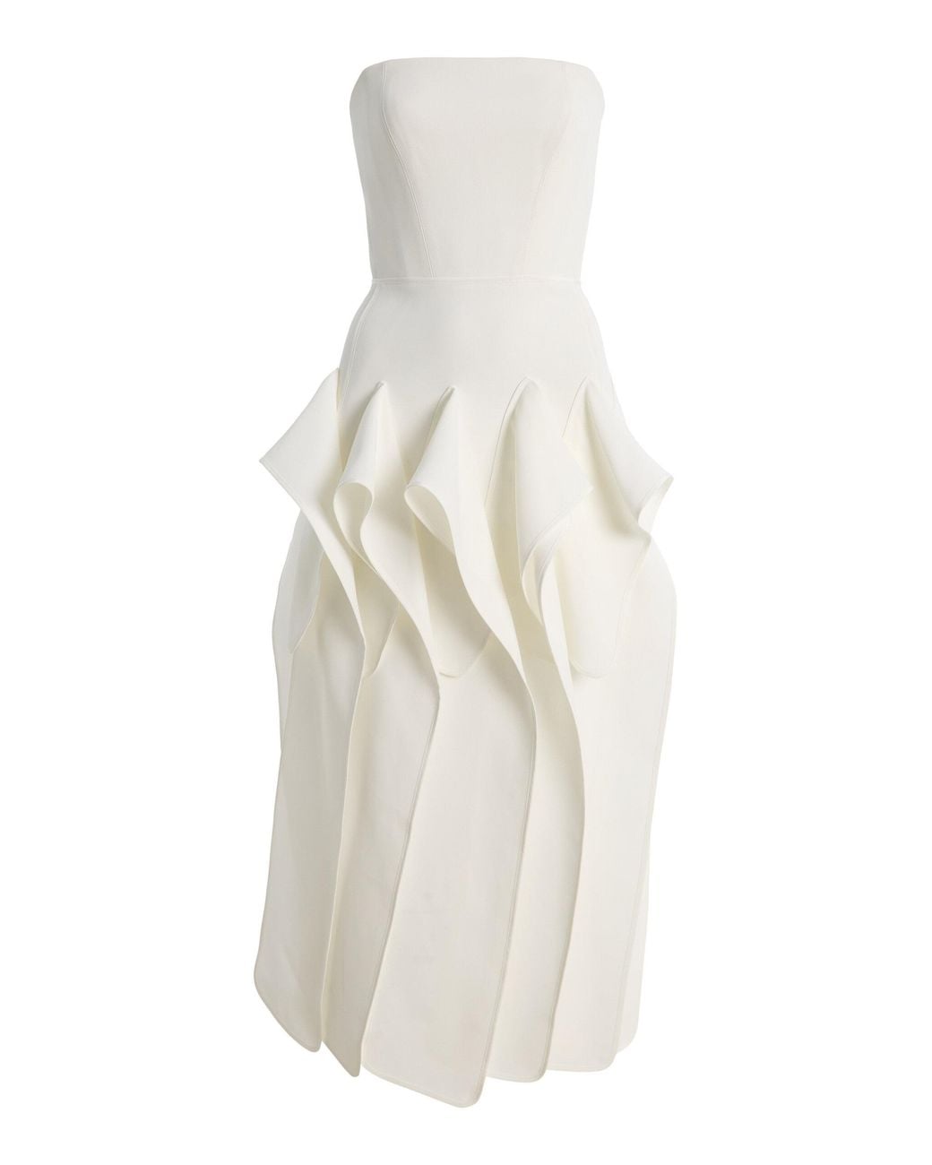 Maticevski White Breakout Strapless Midi Dress