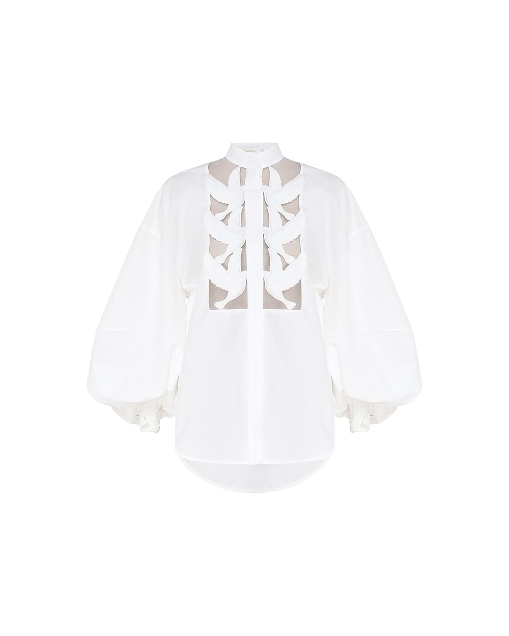 Zimmermann White Luna Appliquéd Cotton Shirt