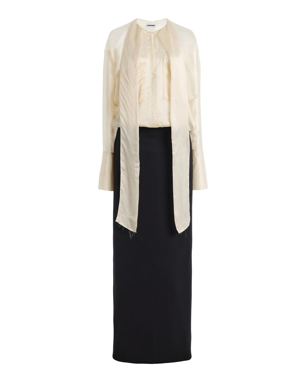 DARKPARK White Monica Silk-Blend Maxi Dress