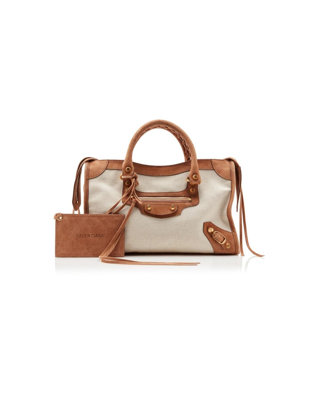 Balenciaga Brown Le City Small Canvas Bag
